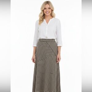 New Directions striped maxi skirt size small